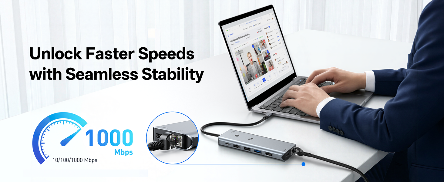 USB C Docking Station with Ethernet