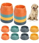 Acshio 24 Pack Plastic Dog Bowl, 10 Oz Reusable Pet Food and Water Bowl with Cute Dog Paw Print, ...