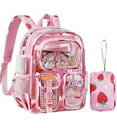 Mini Clear Backpack for Stadium Approved 12x6x12, Small Transparent Backpacks Plastic See Through...