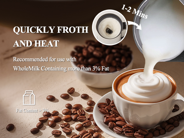 Upgraded Magnetic Force Quickly Froth and Heat