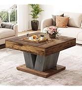 Tribesigns Square Coffee Table, Wood Center Table for Living Room, 31.5
