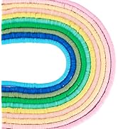 Sparkeads 10 Strands Handmade Polymer Clay Bead Strands Assorted Heishi Beads Charms Flat Round D...