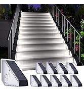 ROSHWEY Solar Step Lights for Outside, 10 Pack Solar Stair Lights Outdoor Waterproof, Triangle De...