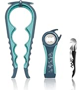 Jar Opener for Weak Hands, Seniors with Arthritis, 5 in 1 Multi Function Bottle Opener Lid Opener...