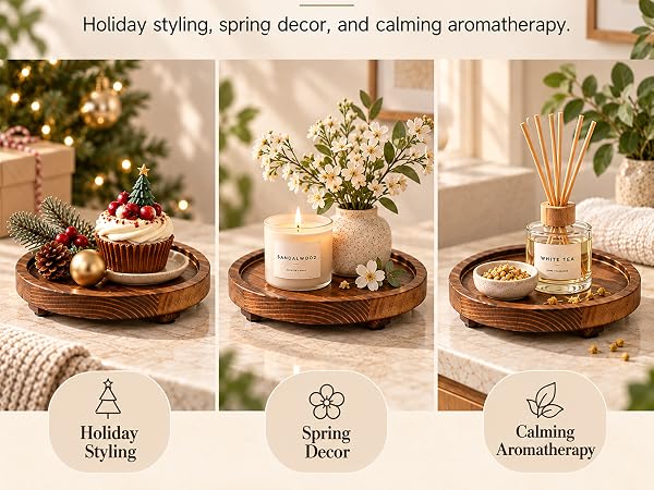 Wood Riser for Soap, Perfume, Candle &amp; Potted Plants