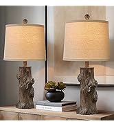 OYEARS 23"Resin Table Lamps for Living Room Set of 2 Country Cottage Farmhouse Lamp for Bedroom T...