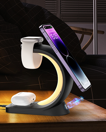3 in 1 Magnetic Wireless Charger with RGB Light