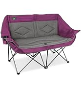 Northroad Folding Loveseat Camping Chair Portable Double Duo Full Padded Garden Sofa Chair for 2 ...