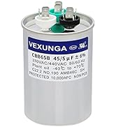 VEXUNGA 45/5 uF 45+5 MFD 370V or 440V Dual Run Start Round A/C Capacitor 45 5 uF 370 440 Volt VAC...