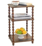 Fultyle Side Table, Small End Table with Storage Shelf, Modern Bedside Table Night Stand for Livi...