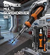 IRONCUBE Ratcheting Screwdriver Set: 56-Piece Magnetic Multi Bits Tool Kit with Case