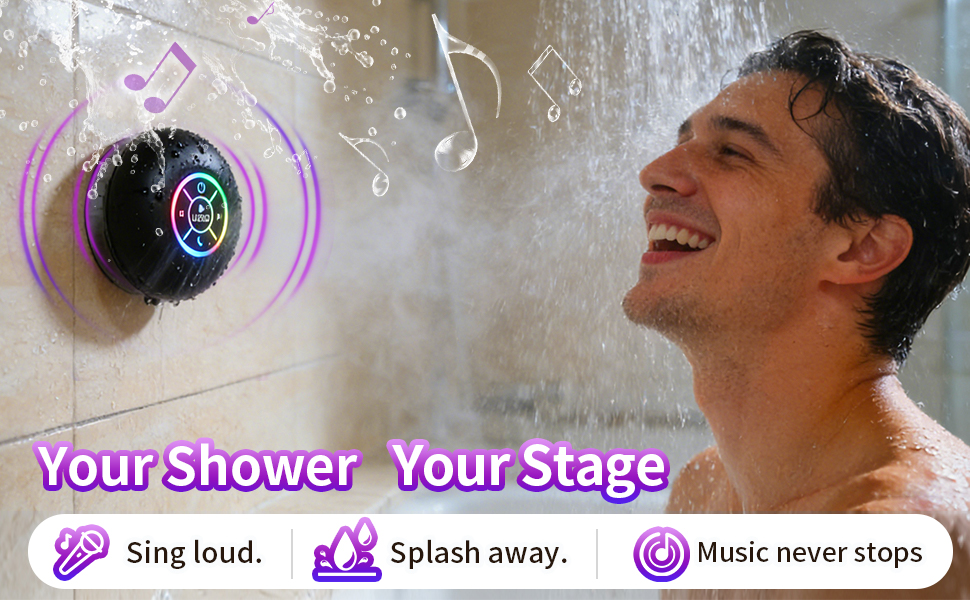 Luzsco Bluetooth Shower Speaker with LED