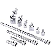 CASOMAN 10-Piece Socket Accessory Set, 1/4-inch, 3/8-inch,1/2-inch Drive, Includes Socket Adapter...