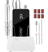 Makartt Electric Nail Drill, 35000RPM Rechargeable Efile with Coreless Motor, Nouvella Portable N...