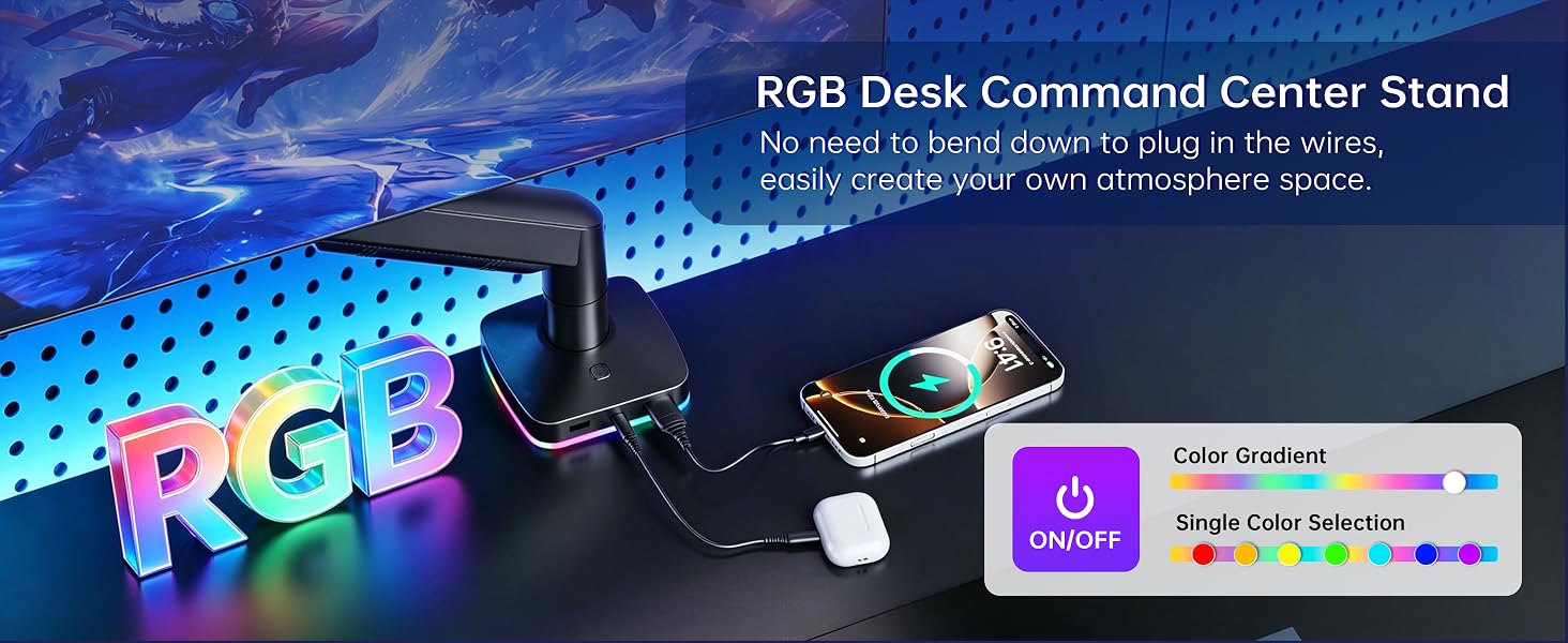RGB Monitor Stand with usb port