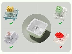 Matcha Green PBT Keycap Set,Glossy Custom Keycaps Ceramic Style, Dye Sublimation MOA Profile