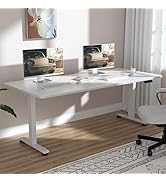 Veken 63x27.6 Inch Large Electric Standing Desk, Heights Adjustable,Sit to Stand Up, Work Home Of...