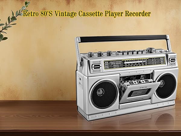 VINTAGE CASSETTE PLAYER recorder boombox sliver