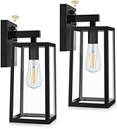 SHINE HAI Dusk to Dawn Outdoor Wall Lantern, Exterior Wall Sconce Fixture with E26 Base, Waterpro...