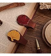 2PCS Vintage Magnetic Leather Bookmark, Leather Magnetic Bookmarks for Women, Magnetic PU Bookmar...