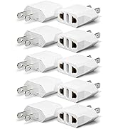 Unidapt 10-Pack EU Europe to US Plug Adapter, Type A Outlet, European to American, Canada, Mexico...