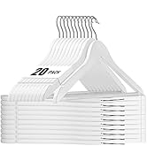 HOUSE DAY Premium Wooden Hangers 20 Pack Coat Hangers Wood Clothes Hangers Smooth Finish Wood Han...