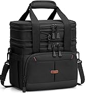 Pritent Lunch Box For Men Women Double Deck Insulated Lunch Bag For Men Woman Leakproof Expandabl...