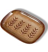 Aesthetic Ceramic Soap Dish for Shower, Soap Holder with Raised Relief, Shower Soap Dish for Sham...