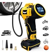 Tire Inflator Cordless for Dewalt MAX 20V Battery, 160PSI Portable Air Compressor with Pressure G...