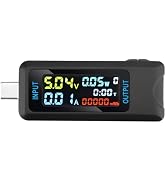 FORIOT Type-C Tester Multi-Functional Digital Meter DC 4.5-36V 0-8A Current Voltage Meter Power C...