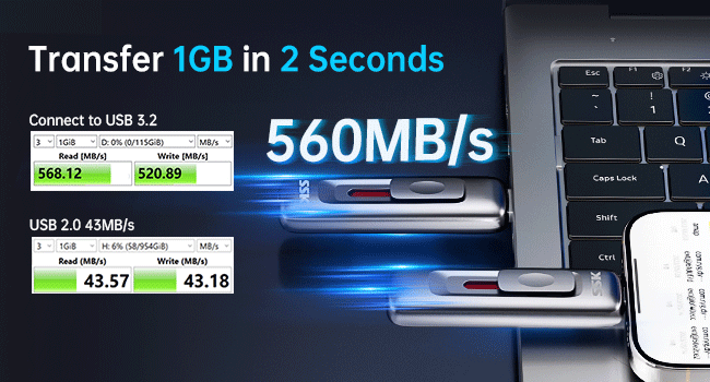 THUMB DRIVE 560MB HIGH SPEED