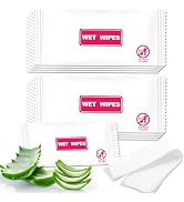 100 Pack Wet Wipes Individually Wrapped, Individual Hand Wipes, Unscented Travel Wipes, Clean Han...