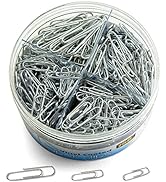Officemate 750 Paper Clips, Vinyl Coated, Assorted Sizes, Reusable Storage Tub, for Office, Schoo...