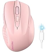 TECKNET Wireless Mouse (BT5.0/3.0 &amp; 2.4G) Rechargeable 4800 DPI Silent Mouse 8 Buttons Bluetooth ...