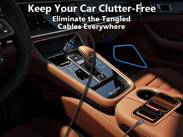 MFi Certified 2Pack 4.8A USB Car Power Cigarette Lighter Type-C Car Charger USB-C Carplay Charger