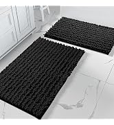 Yimobra Bathroom Rugs Sets 2 Piece, Luxury Chenille Shaggy Bath Carpet, Soft &amp; Thick, Absorbent W...