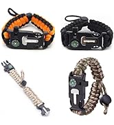 Smithok Paracord Survival Bracelet-Length Adjustable,Loud Whistle Emergency Compass Survival Fire...