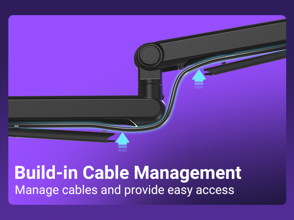 mic arm with cable management 