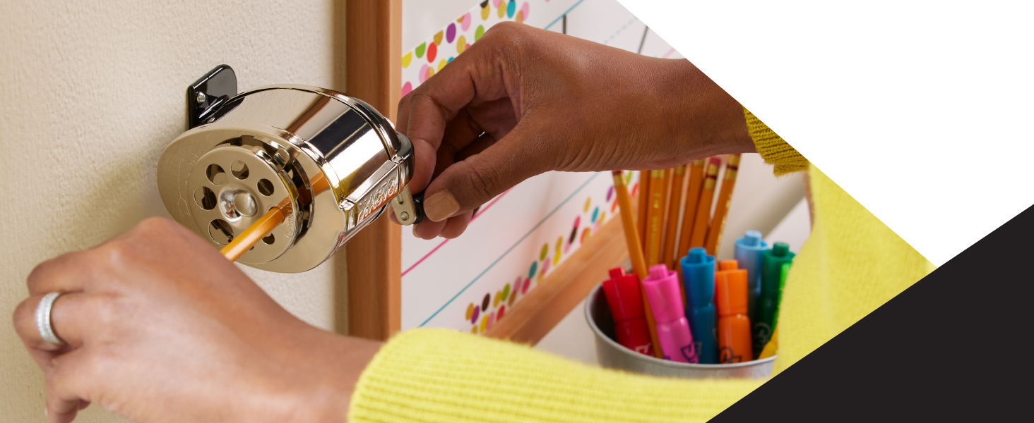 KS wall mount manual pencil sharpener hand crank classic classroom teacher kids student reliable