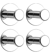 SAYAYO Self Adhesive Hooks for Hanging, Chrome Towel Hook for Bathrooms Coat Hooks Wall Mount, St...