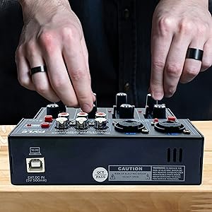 Professional Wireless DJ Audio Mixer - 4-Channel Bluetooth DJ Controller Sound Mixer - USB Audio