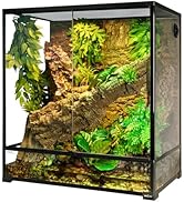 REPTI ZOO Large Tall Glass Reptile Tank 36"x18"x36", 100 Gallon Vertical Reptile Terrarium with M...