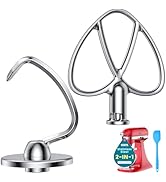Premium 316 Stainless Steel Flat Beater and Dough Hook Combo for Kitchenaid all 4.5-5qt Tilt-Head...