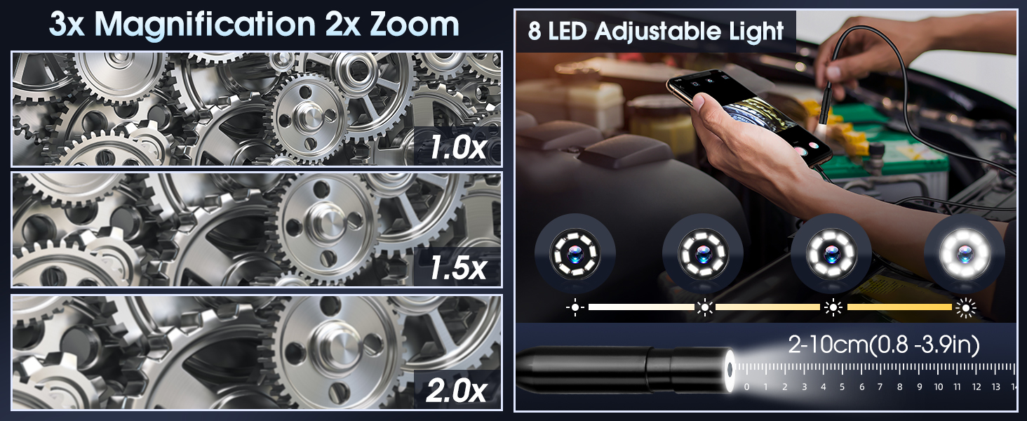 borescope camera with light