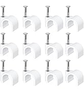 Jadaol 8mm Wide Design Cable Clips with Nails for Round Ethernet Cables, Cord Clips for Wall, Nai...