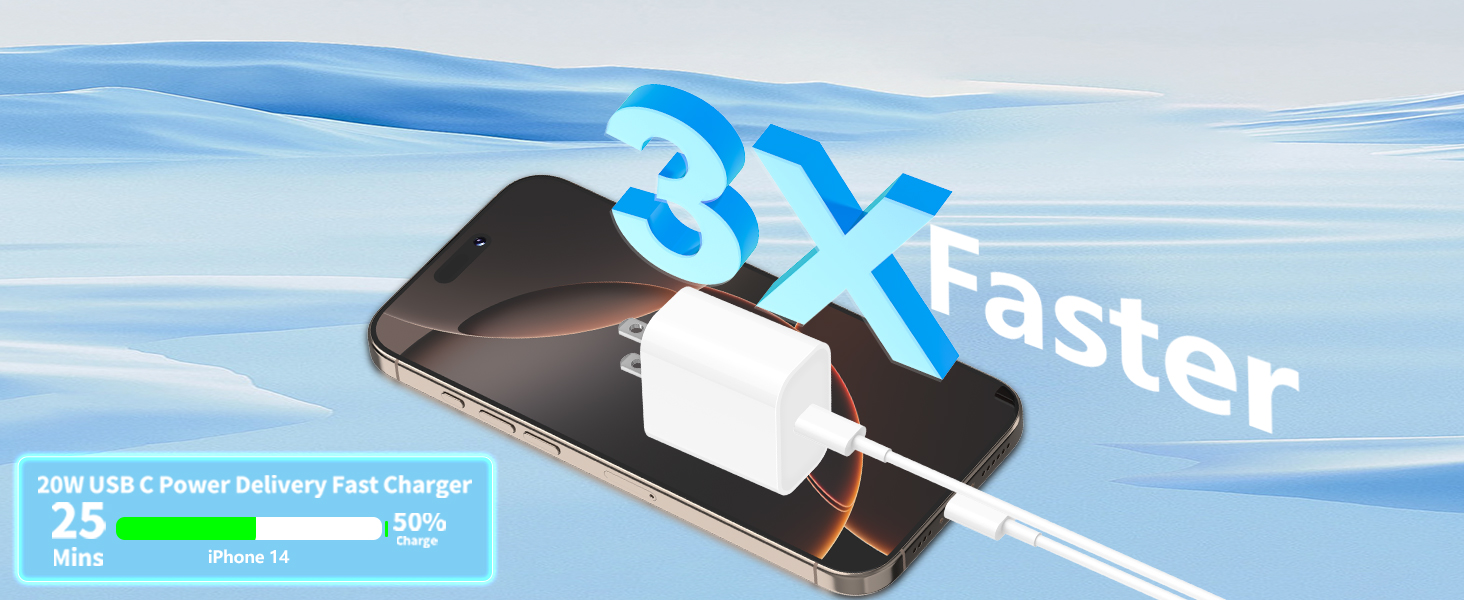 Apple MFi Certified 2Pack iPhone Charger Fast Charging 20W USB C Wall Block Type C Charger Chargers