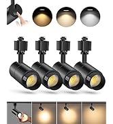 VANoopee 3-Color Zoomable 10W LED Track Lighting Heads H Type Track Light Heads Dimmable Bright C...