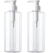 20 oz Hand Soap Dispenser Clear Plastic Pump Bottles with Waterproof Label for Bathroom Kitchen, ...