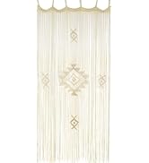 IOWER Macrame Curtain Handmade Ivory 35" W x 74" L, Boho Curtains for Bedroom, Living Room, Doorw...