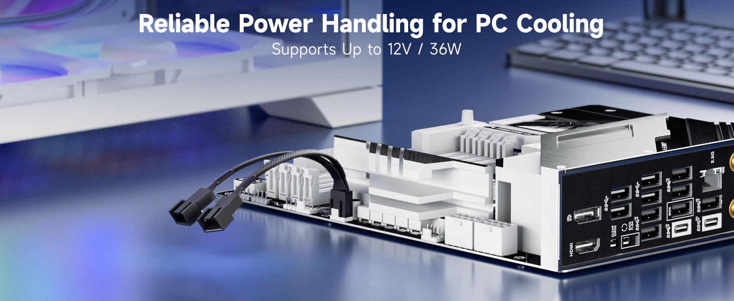 3 Way 4 Pin PWM Fan Splitter Cable